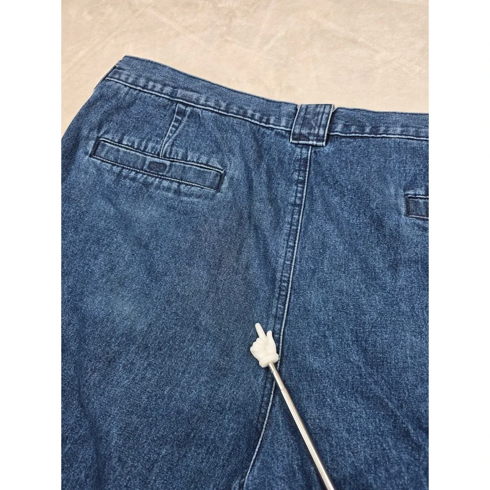 Savane Cargo Shorts Mens 44 Blue 100% Cotton Denim Elastic Waist‎ Casual Utility